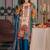 Multi silk blend embroidered kurta trouser dupatta set