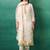 White organza embroidered kurta trouser dupatta set