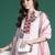 Pink pure cotton printed kurta trouser dupatta set
