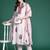 Pink pure cotton printed kurta trouser dupatta set
