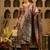 Brown silk blend printed kurta trouser dupatta set