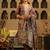 Brown silk blend printed kurta trouser dupatta set