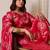 Pink chanderi silk printed kurta trouser dupatta set