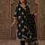Black pure cotton printed kurta trouser dupatta set