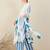 White pure cotton printed kurta trouser dupatta set
