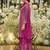Pink silk blend embroidered kurta trouser dupatta set
