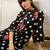 Black pure cotton printed kurta trouser dupatta set