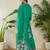 Sea green viscose rayon printed kurta trouser dupatta set