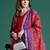 Red pure cotton printed kurta trouser dupatta set