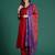 Red pure cotton printed kurta trouser dupatta set