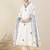 White pure cotton embroidered kurta trouser dupatta set