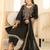 Black organza embroidered kurta trouser dupatta set