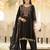 Black organza embroidered kurta trouser dupatta set