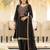 Black organza embroidered kurta trouser dupatta set