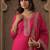 Pink pure cotton embroidered kurta trouser dupatta set