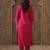 Pink pure cotton embroidered kurta trouser dupatta set
