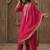 Pink pure cotton embroidered kurta trouser dupatta set