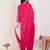 Pink georgette embroidered kurta trouser dupatta set