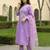 Lavender silk blend embroidered kurta trouser dupatta set