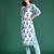 White pure cotton printed kurta trouser dupatta set