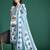 White pure cotton printed kurta trouser dupatta set