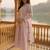 Lavender pure cotton embroidered kurta trouser dupatta set
