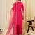 Pink silk blend embroidered kurta trouser dupatta set