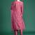Pink silk blend embroidered kurta trouser dupatta set