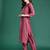 Pink silk blend embroidered kurta trouser dupatta set