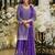 Purple silk blend embroidered kurta trouser dupatta set
