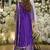 Purple silk blend embroidered kurta trouser dupatta set