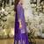 Purple silk blend embroidered kurta trouser dupatta set
