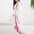 White pure cotton embroidered kurta trouser dupatta set