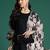 Black viscose rayon printed kurta trouser dupatta set