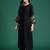 Black viscose rayon printed kurta trouser dupatta set