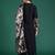 Black viscose rayon printed kurta trouser dupatta set