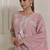 Pink pure cotton embroidered kurta trouser dupatta set