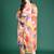 Orange pure cotton printed kurta trouser dupatta set