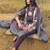 Burgundy pure cotton printed kurta trouser dupatta set