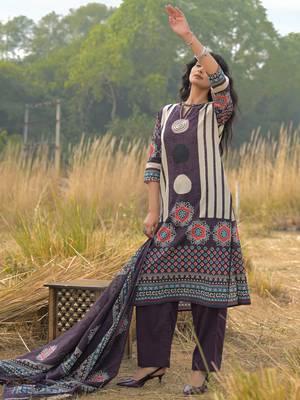 Burgundy pure cotton printed kurta trouser dupatta set 4