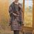 Brown pure cotton printed kurta trouser dupatta set