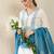 White pure cotton embroidered kurta trouser dupatta set