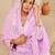 Pink pure cotton embroidered kurta trouser dupatta set