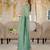 Green silk blend embroidered kurta trouser dupatta set