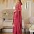 Pink silk blend embroidered kurta trouser dupatta set