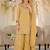 Yellow silk blend embroidered kurta trouser dupatta set