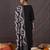 Black pure cotton printed kurta trouser dupatta set