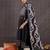 Black pure cotton printed kurta trouser dupatta set