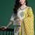 Off white pure cotton printed kurta trouser dupatta set