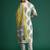 Off white pure cotton printed kurta trouser dupatta set